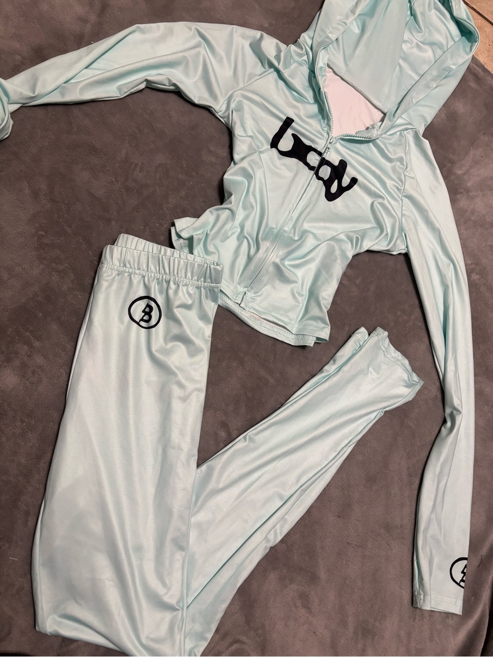 Light Mint Women's Zip Joggers - B Logo